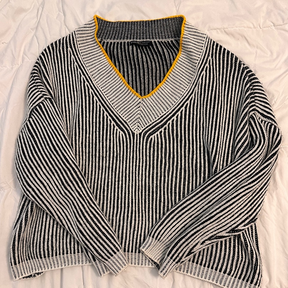 SHEIN sweater: stripes with yellow outline